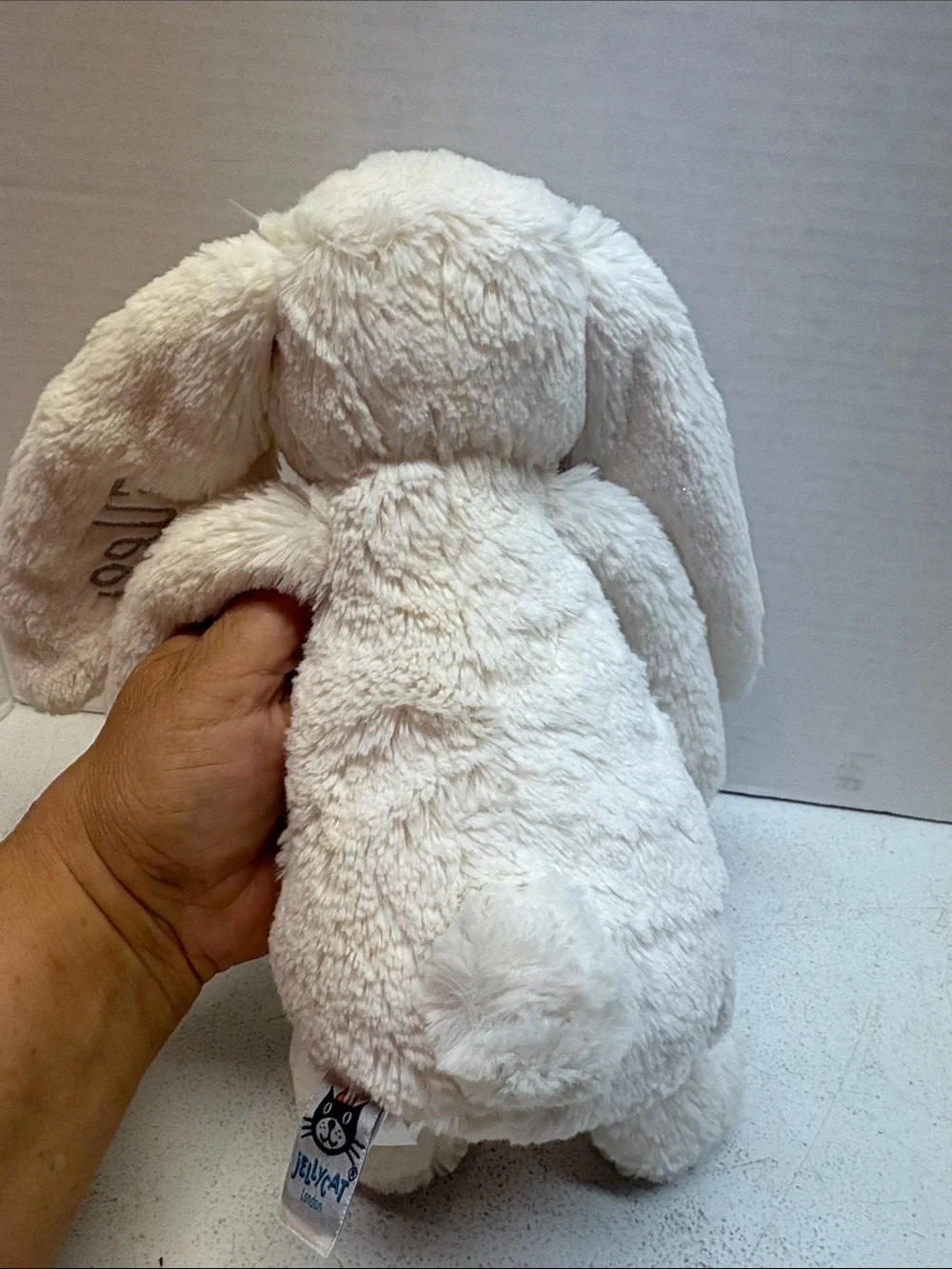 Jellycat Cream Plush Cat Tag Toy
